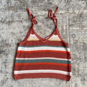 MADEWELL. knit tie shoulder spaghetti strap tank top